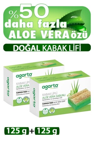Doğal Kabak Lifli El Yapımı Aloe Vera Sabunu 2 Adet 125g Kabak-Lifli-Aloe-vera-sabun - Agarta