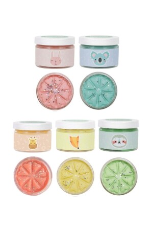 Doğal Oyun Hamuru 5'li Pastel Renk Glitter Seti 5*150gr - Bonnie Play Dough