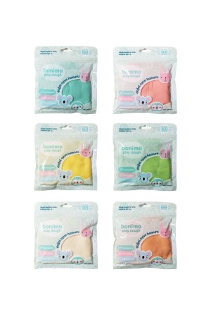Doğal Oyun Hamuru 6'lı Kartuş Paket Pastel Set (Eco-pack Refill) 6*150gr - Bonnie Play Dough
