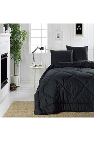 Natürliche Ranfors King-Size-Steppdecke, 220/240 cm, Schwarz - Zarif Home