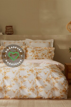 Doğasever Grove Bambu Çift Kişilik %100 Pamuk Nevresim Takımı Sarı 200.22.01.0024 - Karaca Home