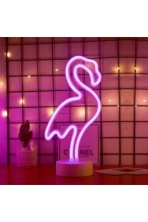 Dogusdeco Flamingo Neon Led Illuminated Table-Night Lamp Decorative Neon Led Lamp NEFLAM - Doğuş