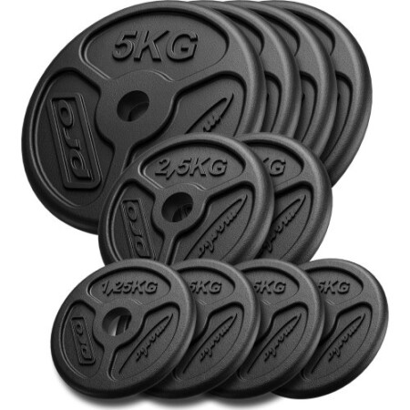 Dökme demir ağırlık seti Marbo Slim, 30 kg / 4x1,25 kg, 2x2,5 kg, 4x5 kg - Marbo Sport