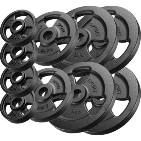 Dökme demir Marbo ağırlık seti, 29 kg / 4x5 kg + 2x2,5 kg + 4x1 kg - Marbo Sport