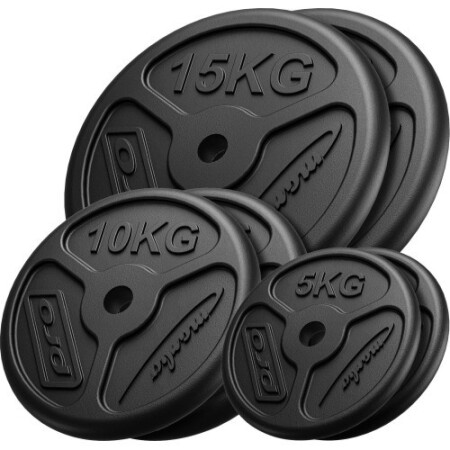 Dökme demir Marbo ağırlık seti, 60 kg / 2x15 kg + 2x10 kg + 2x5 kg - Marbo Sport