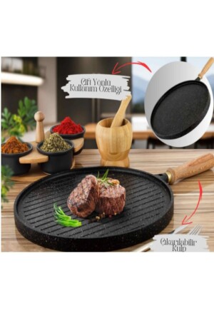 Doppelseitige Pfannkuchen-/Grillpfanne aus Gusseisen - Kontef