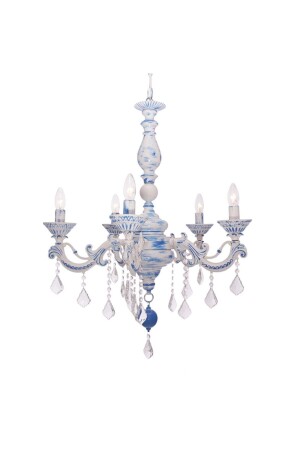 Dolce Vita 5-teiliger großer blau patinierter Boutique-Kronleuchter 3050-41-05 - Umur Aydınlatma