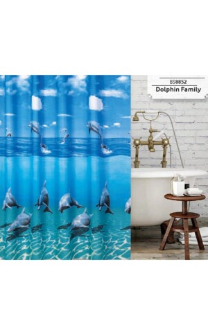 Dolphin Bath Curtain Shower Curtain 180x200cm BP8852-180X200 - Prado