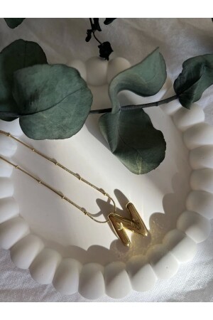 DOMESTIC STEEL NECKLACE WITH N LETTER - Aslı Jewelry