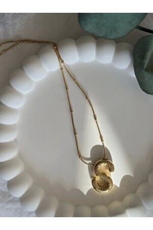 DOMESTIC STEEL NECKLACE WITH S LETTER - Aslı Jewelry