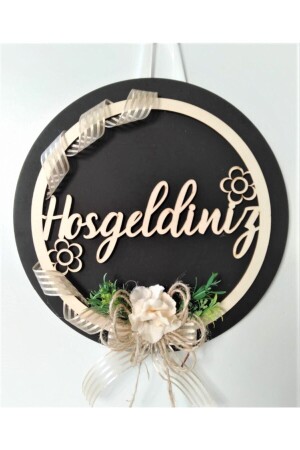 Door Ornament Cream - Black Decorative Welcome Door Ornament - Exterior Door Ornament - Steel Door Ornament Black-Cream001 - Baby Desing Trend