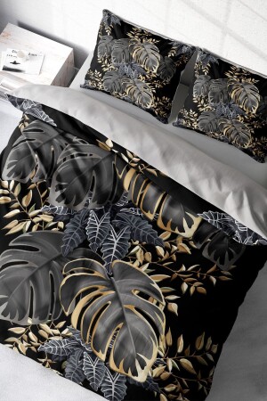 Doppelbett-Bettbezug-Set, eng gewebter Baumwollsatin, 3D-Spezialdesign, Blattmuster (ohne Laken) PERLASERA29821 - PerlaSera