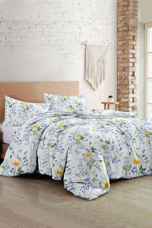 Doppelbett-Bettbezug-Set, eng gewebter Baumwollsatin, 3D-Spezialdesign, Frühlingsblumen, Luxus (ohne Laken) PERLASERA26301 - PerlaSera