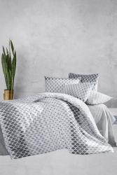 Doppelbett-Bettbezug-Set, Tropfenmuster, Grau, Farbe 01. 1005. 00 - Vionel Home
