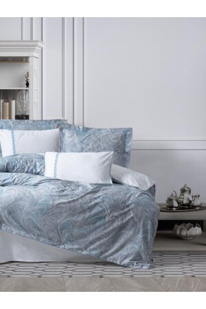Doppelbett-Elite-Satin-Bettbezug-Set Stilla Blue 8680108062371 - Cotton Box