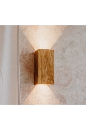 Doppelseitiger Wandleuchter-Kronleuchter aus Holz für Wohnzimmer, Flur, Café, Hotel, mit Reflexionsdesign - Aysem Wood