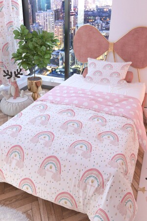 Doppelseitiges Kinder-Bettbezug-Set „Candy Rainbow“, Polycotton - Rivaistanbul