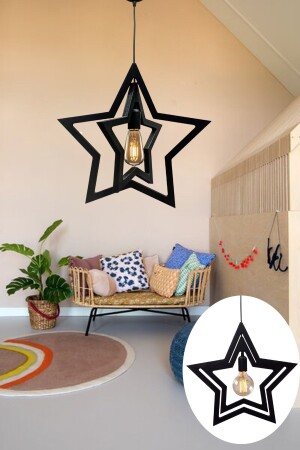 Doppelstern-Kronleuchter, Doppelfunktion, für Kinder- und Jugendzimmer, Einzel-Kronleuchter, Hängelampe, moderne dekorative Lampe - Utku Tasarim