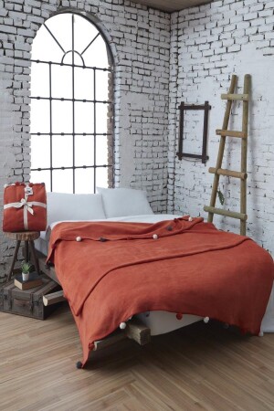 Doppelte Pompom-Piqué-Decke 200x220 Fliese URT-874. 20001. 077 - Dolce Bonita Home