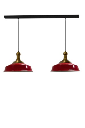 Doppelte rote edle Vintage-Kopfteil mit langem Knopf, Retro-Pendelleuchte, Restaurant-Wohnzimmerbeleuchtung, BMM7152LTB - Bamyum