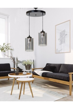 Dora Black 2 Living Room Glass Chandelier 33502 - Etsylight