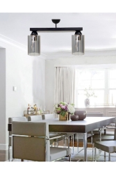 Dora Smoked Glass Dizilone 2 Kitchen Chandelier, Dining Room Chandelier, Glass Chandelier S3351DFDZ2 - Etsylight