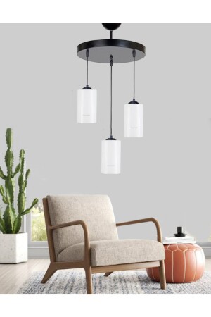 Dora White Glass 3 Living Room Chandelier S03351 - Etsylight
