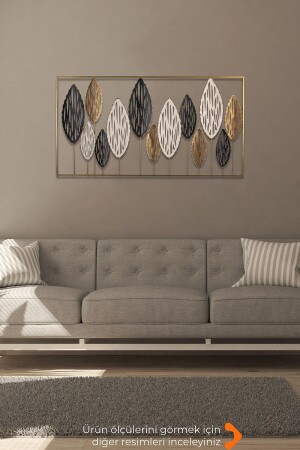 Doreart Leafes Metal Wall Painting - Home Office Wall Panel Gold - Doreline