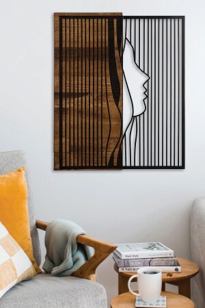 Doreart Line Ahşap & Metal Duvar Tablosu, Ev Ofis Duvar Panosu WA026 - Doreline