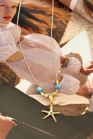 Dorica Detailed Necklace with Starfish Figure - Trendy Butik