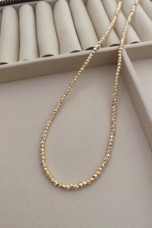 Dorika Gold Silver Ball Detailed Brass Plated Anti-tarnish Necklace - Jerie