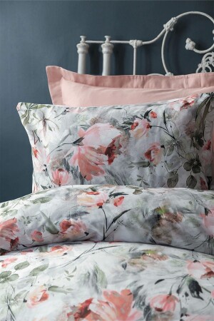 Dorothy 210 Tc (83 Thread) Digital Cotton Satin Double Duvet Cover Set ISS-MAM-621778 - İssimo Home