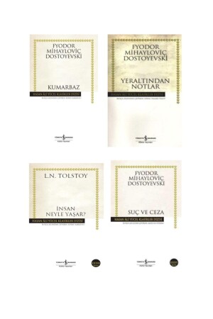 Dostoyevsky 4 Book Set Crime and Punishment Notes from the Underground What Does a Gambler Man Live on? - Türkiye İş Bankası Kültür Yayınları