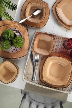 Dot Line 24 Piece Dinner Set for 6 Persons Yavruağzı DOT24Y2730P04 - PEARL