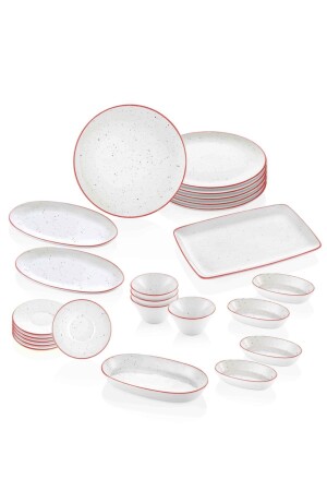 Dots 24 Piece Breakfast Set - Red DOTS069 - The Mia