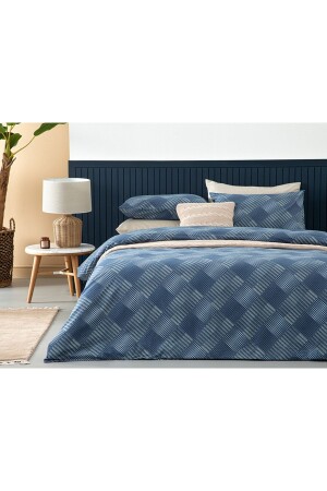 Dotted Check Pamuklu Çift Kişilik Nevresım Setı 200x220 Cm Lacivert TYC00592119013 - English Home