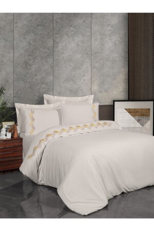Double 100% Cotton Satin Embroidered Duvet Cover Set | - Tanem Home
