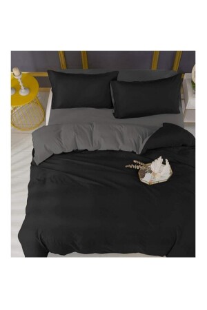 Double Black Anthracite Double-Sided Duvet Cover Set, Duvet Cover Pillowcase Double premium - KAAN PREMIUM
