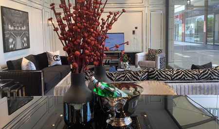 Double Black Vase with Flowers - 20303 - Cadde Yıldız