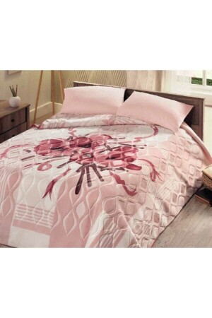 Double Blanket - magnolia Powder Polyester floral patterned pink - Sarar