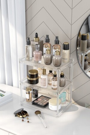Double-Deck Makeup Cosmetic Brush Holder Bathroom Kitchen Office and Home Organizer Multi-Purpose Organizer Shelf - Pufwin Home