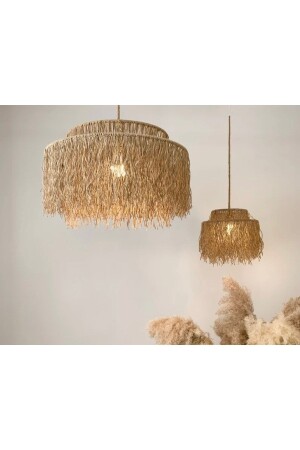 Double-Decker Bohemian Rustic Chandelier with Wicker Tassels - Nylife