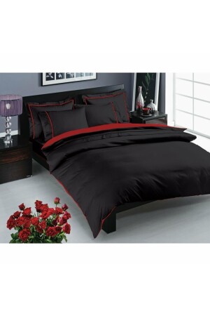 Double Deluxe Satin Duvet Cover Set Prestige Black P15680S4320 - Taç
