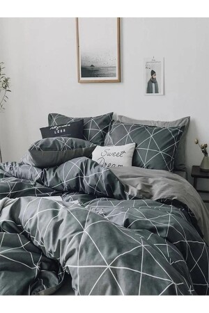 Double Double Sided Duvet Cover Set ÇİFTNEVTAKFÜMEBAKLAVA - Atelier Home