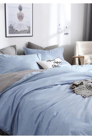 Double Double Sided Duvet Cover Set with 4 Pillows Yeniblue02131453693 02114545545124 - Sheri Home