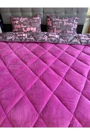 Double Double-Sided Welsoft Duvet and 2 Pillowcases Fluffy Soft Quilt 195 x 215 cm - Sudemhome