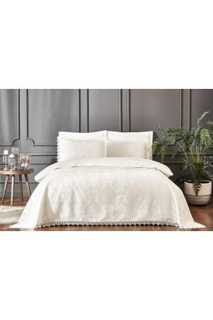 Double Duvet Cover Pique Set Anna Cream 8697353580833 - Özdilek
