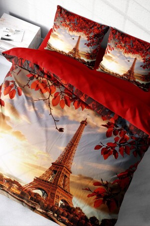 Double Duvet Cover Set Closely Woven Cotton Satin 3D Special Design Eiffel (without sheets) PERLASERA28664 - PerlaSera