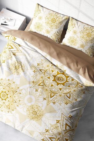 Double Duvet Cover Set Closely Woven Cotton Satin 3D Special Design Gold Luxury (without sheets) PERLASERA29883 - PerlaSera