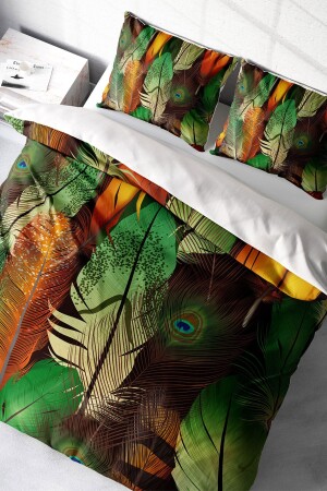 Double Duvet Cover Set Closely Woven Cotton Satin 3D Special Design Green Forest (without sheets) PERLASERA29036 - PerlaSera